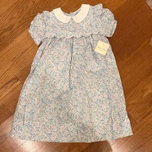 NWT Sophie & Lucas Peter Pan Collar Floral Dress for Girls  with bow SIZE 6